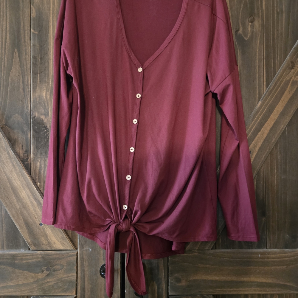 Reborn J Maroon Button-Down Shirt